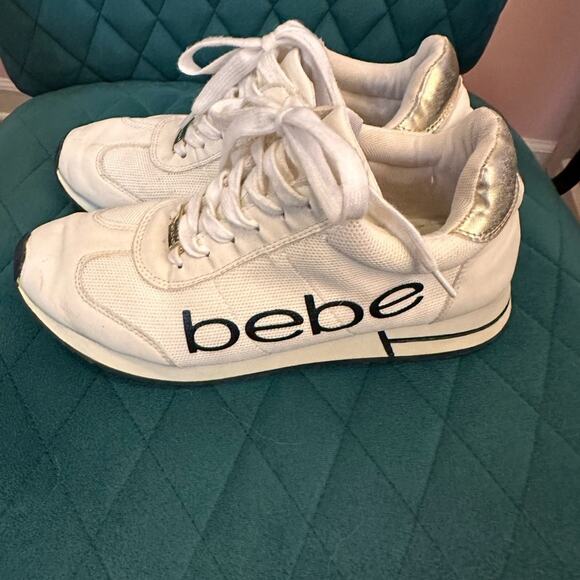 Bebe Brodie Ivory Logo Sneakers Women's 10 - Picture 4 of 12